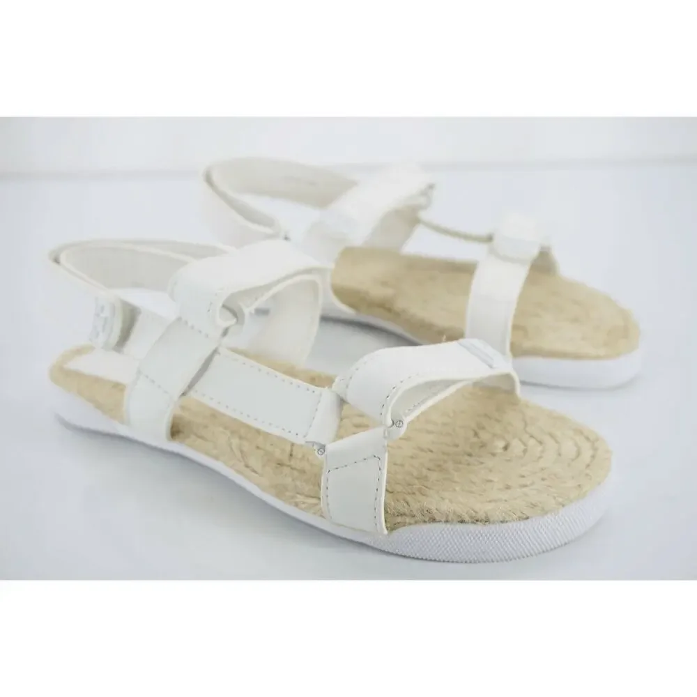 Tory Burch Bumper Espadrille Flat Beach Sandals Size 5.5 Hook Loop NIB Rope